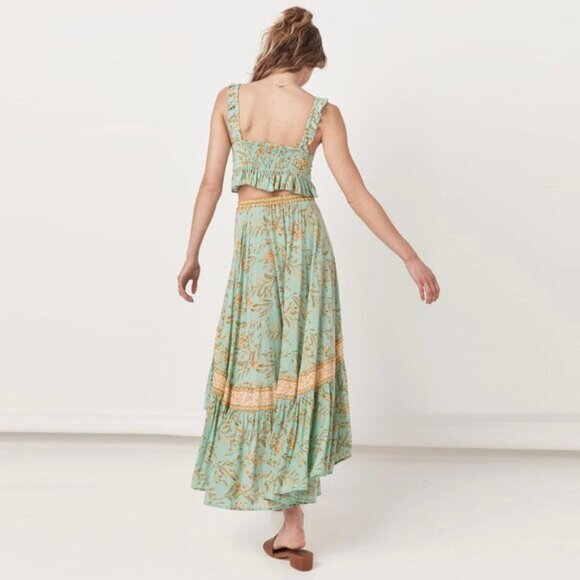 Spell Maisie Vintage Turquoise Top High low Skirt Set Top Small Skirt XS b140E - Picture 4 of 8